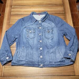 VINTAGE Gitano Full Button Denim Jacket w/ Bling - Size 20W